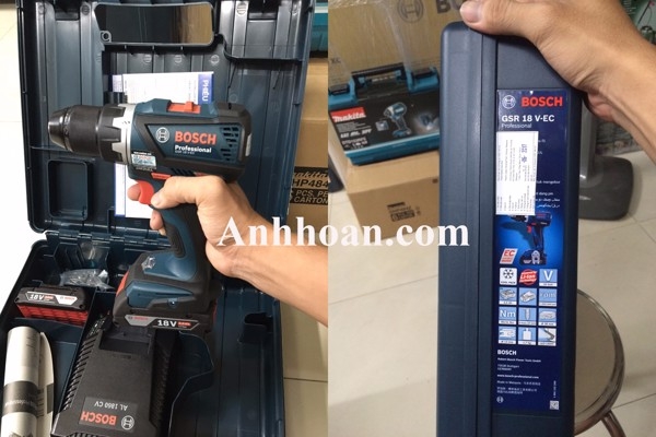 máy khoan vặn vít dùng pin bosch không chổi than GSR 18 V-EC